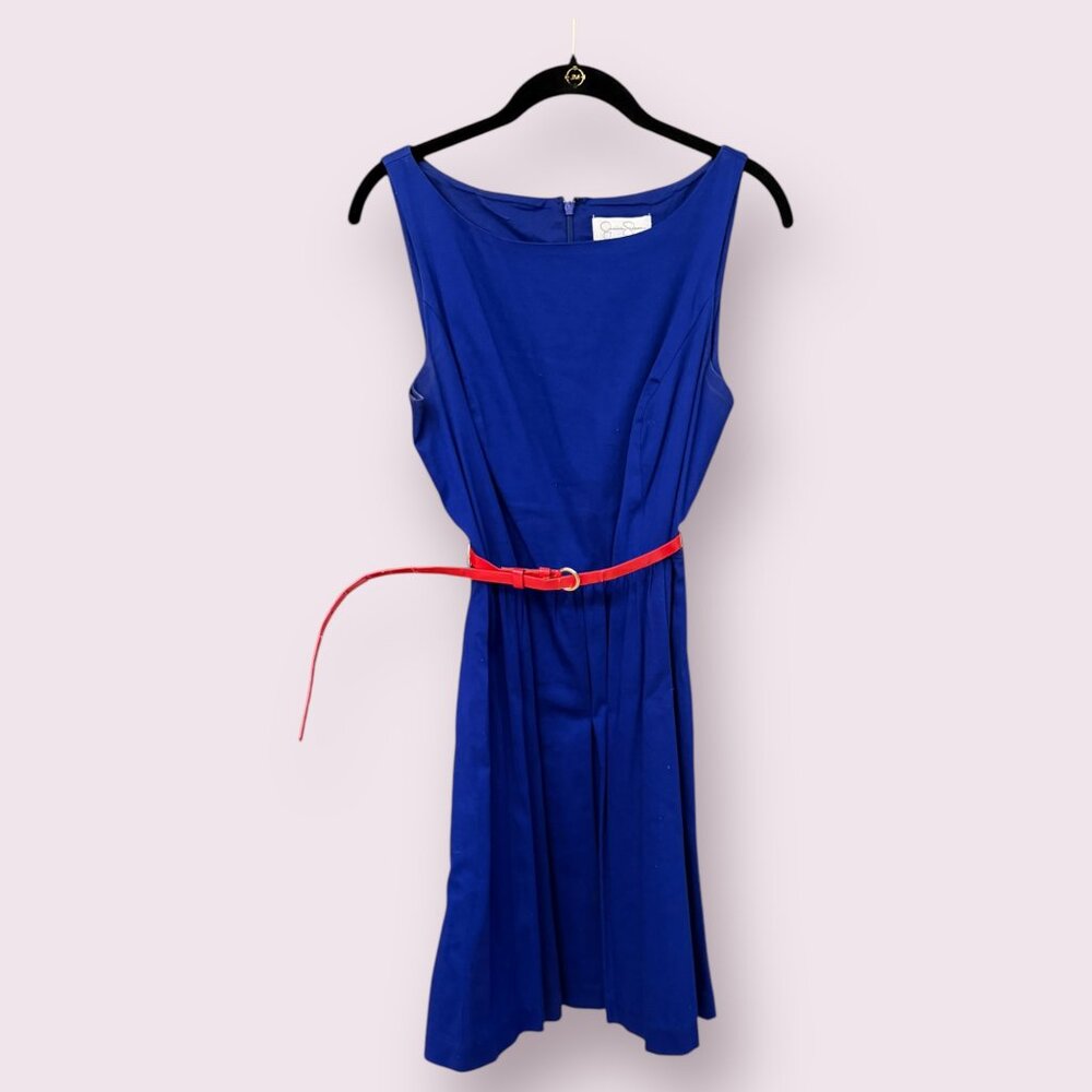🇺🇸 JESSICA SIMPSON Fit & Flare Dress | Size 10 | Royal Blue 🇺🇸
